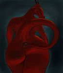  absorption_vore anal_insertion anal_penetration anal_vore anthro anus azri-kink back_view butt dragon insertion looking_back low-angle_shot macro micro penetration rectum red_skin smelly standing stuck thick_tail vorarephilia vore walking 