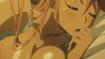  animated animated_gif breasts cleavage highschool_of_the_dead large_breasts lowres sleeping sweat takagi_saya 