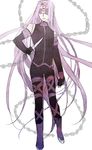  bad_id bad_pixiv_id blindfold bodysuit chain dagger elbow_gloves facial_mark fate/stay_night fate_(series) forehead_mark genderswap genderswap_(ftm) gloves long_hair male_focus nameless_dagger nor_(reader13) purple_hair rider solo very_long_hair weapon 