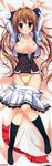  :o absurdres arms_up black_legwear blush breasts brown_hair dakimakura full_body green_eyes highres huge_filesize kneehighs knees_together_feet_apart legs medium_breasts nipples no_bra open_clothes open_shirt panties princess_evangile saeki_nao sagisawa_chiho school_uniform shirt skirt skirt_pull solo underwear yellow_panties 