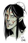  character_bio dungeons_&amp;_dragons fangs half-orc headshot_portrait humanoid not_furry olgoi_khorkhoi portrait solo tusks viddharta-joshua 