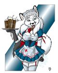  artic_fox artica avoid_posting canine ebony_leopard female fox shawntae_howard short_skirt waiter white_fur 