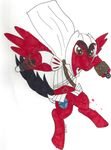  5j4c720 amber_eyes anthro asassin assassin assassin's_creed black_hair cape cloak clothing creed equine hair horse looking_at_viewer male mammal my_little_pony original_character parody pegasus plain_background playstation_3 pony solo video_games white_background wings 