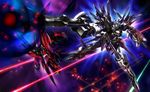  beam exbein exexbein galilnagant glowing gun highres jian_huang mecha no_humans rifle space super_robot_wars sword the_2nd_super_robot_wars_og weapon 