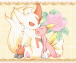  &#20001;&#35895;_&#21705; ??_? female flower fur male markings nintendo pink_fur pok&#233;mon pok&eacute;mon red_markings ryou_tani sneasel video_games white_fur zangoose 