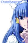  aoki_reika bloom blue blue_eyes blue_hair character_name closed_mouth cure_beauty hair_tubes head_wings highres long_hair magical_girl nishi_koutarou out_of_frame portrait precure ribbon simple_background smile smile_precure! solo tiara white_background 