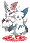  &#12420;&#12383; ?? blue_markings chubby female fur male markings nintendo pok&#233;mon pok&eacute;mon red_eyes red_markings shiny_pok&#233;mon shiny_pokemon video_games white_fur zangoose zangoose_day 