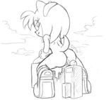  anthro anus butt city female hedgehog looking_at_viewer looking_back mammal presenting presenting_hindquarters pussy sega sketch solo sonic_(series) 
