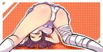  apron ass bandages blush danganronpa long_hair nurse open_mouth panties purple_hair seta_makoto skirt solo super_danganronpa_2 tears tsumiki_mikan underwear 