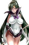  bad_id bad_pixiv_id bishoujo_senshi_sailor_moon black_choker bow breasts choker dodai_shouji elbow_gloves gloves green_hair highres large_breasts long_hair looking_at_viewer magical_girl meiou_setsuna miniskirt pleated_skirt purple_bow purple_eyes sailor_pluto sailor_senshi_uniform skirt solo thigh_gap thighs very_long_hair white_background white_gloves 