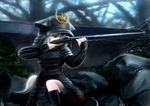  alternate_costume armor gun inubashiri_momiji japanese_armor musket rain rifle samurai solo tail touhou tsubasa_(abchipika) weapon wolf_tail 