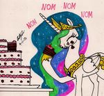  equine female feral food friendship_is_magic horn mammal my_little_pony newyorkx3 princess princess_celestia_(mlp) royalty solo winged_unicorn wings 