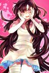  apron bandages bookcage crazy_eyes danganronpa hand_on_own_face long_hair nurse open_mouth purple_hair skirt solo super_danganronpa_2 tsumiki_mikan yandere_trance 