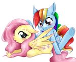  blue_eyes blush cutie_mark duo equine female feral fluttershy_(mlp) friendship_is_magic hair horse lying mammal multi-colored_hair my_little_pony pegasus pink_hair plain_background pony preening purple_eyes rainbow_dash_(mlp) rainbow_hair steffy-beff white_background wings 