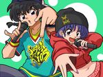  1girl black_hair blue_eyes blue_hair brown_eyes couple hetero ranma_1/2 saotome_ranma short_hair tendou_akane wanta_(futoshi) 