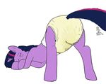  animated bent_over diaper equine eyes_closed female feral friendship_is_magic hair horn mammal multi-colored_hair my_little_pony peeing plain_background ponypadding puddle signature solo twilight_sparkle_(mlp) unicorn urine white_background 