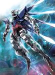  els gundam gundam_00 gundam_00_a_wakening_of_the_trailblazer highres mecha no_humans planet space tonycs007 zero_gravity 