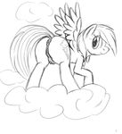 black_and_white butt cloud cutie_mark digital_drawing_(art) equine female feral friendship_is_magic hair horse line_art looking_at_viewer mammal monochrome my_little_pony nipples pegasus plain_background presenting presenting_hindquarters pussy quadruped rainbow_dash_(mlp) raised_leg sketch solo standing teats tg-0 uncolored_feathers uncolored_hair uncolored_skin white_background wing_boner wings 