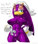  areola avian big_breasts bird breasts english_text erect_nipples female gblastman huge_breasts muscles muscular_female nipples nude pussy sega sonic_(series) sonic_riders swallow_(bird) text wave_the_swallow wrench 