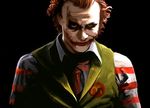  batman_(series) black_background cosplay dc_comics heath_ledger kawanakajima male_focus mcdonald's md5_mismatch parody red_hair ronald_mcdonald ronald_mcdonald_(cosplay) solo striped the_dark_knight the_joker upper_body 