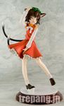  animal_ears brown_eyes brown_hair cat_ears cat_tail chen earrings figure hat jewelry multiple_tails one_eye_closed photo short_hair solo tail touhou 