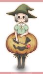  bad_id bad_pixiv_id glasses halloween hat ichigo_mashimaro jack-o'-lantern pumpkin pumpkin_costume sakuragi_matsuri silver_hair solo witch_hat xxkuroxx 