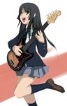  akiyama_mio bad_id bad_pixiv_id bangs bass_guitar black_eyes black_hair blunt_bangs hime_cut instrument k-on! long_hair mu_2847 school_uniform solo 