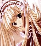  blond_hair blonde_hair brown_eyes frills frilly lace long_hair lowres 