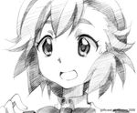  1girl aoba_tsugumi commentary_request gofu greyscale kannagi monochrome sketch solo traditional_media 
