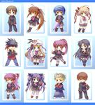  6+girls aqua_eyes artist_request black_hair blazer blonde_hair blue_eyes blue_hair bow brown_eyes brown_hair cape chibi everyone futaki_kanata hair_bobbles hair_ornament hakama hat inohara_masato jacket japanese_clothes kamikita_komari kurugaya_yuiko letterman_jacket little_busters! loafers long_hair miyazawa_kengo multiple_boys multiple_girls naoe_riki natsume_kyousuke natsume_rin nishizono_mio noumi_kudryavka pink_bow plaid plaid_skirt ponytail purple_eyes purple_hair red_eyes ribbon saigusa_haruka sasasegawa_sasami school_uniform shoes short_hair silver_hair skirt umbrella very_long_hair yellow_eyes 