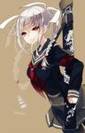  bad_id bad_pixiv_id black_legwear braid danganronpa glasses katana long_hair pantyhose pekoyama_peko r0c red_eyes school_uniform serafuku skirt solo super_danganronpa_2 sword twin_braids weapon weapon_bag white_hair 