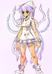  blue_eyes blue_hair bracelet christine_marie_cabanos dress full_body hat hyakute_gyojin ikamusume jewelry long_hair parody seiyuu_connection shinryaku!_ikamusume skullgirls solo standing tentacle_hair tentacles 