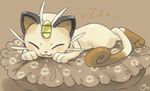  cat closed_eyes eyes_closed magical_ondine meowth no_humans pokemon pokemon_(anime) pokemon_(game) sleeping tail whiskers 