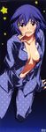  cleavage infinite_stratos kurashima_tomoyasu no_bra open_shirt pajama sarashiki_tatenashi stick_poster 