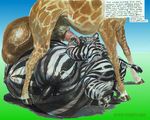  anthro_on_feral balls bestiality big_balls big_breasts breasts cum cum_inflation equine excessive_cum fellatio female feral giraffe huge_breasts huge_nipples huge_penis inflation interspecies male mammal mark_stretch oral oral_sex penis sex straight zebra 