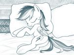  cute cutie_mark equine eyes_closed female feral friendship_is_magic hair horse mammal monochrome multi-colored_hair my_little_pony pegasus pillow pony rainbow_(artist) rainbow_dash_(mlp) sleeping smile solo wings 