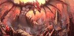  bad_id bad_pixiv_id burning_eyes dragon fireball highres infukun pixiv_fantasia thighhighs twintails 