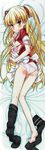  1girl absurdres ass blonde_hair blush bra dakimakura highres long_image papa_no_iu_koto_wo_kikinasai! takanashi_miu tall_image thighhighs underwear 