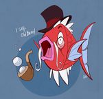  bubble bubbles english_text eyewear fancy fin fish hat i_say magikarp marine monocle nintendo open_mouth pipe plain_background pok&#233;mon pok&eacute;mon rollingrabbit smoking terribly_british text tongue top_hat underwater video_games water whiskers 