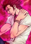  bad_id bad_pixiv_id cigarette k-996 k_(anime) male_focus muscle red_eyes red_hair solo suou_mikoto_(k) 