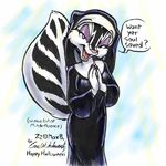  eric_schwartz female mammal max_blackrabbit nun religious skunk stripes zig_zag 