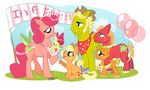  applejack_(mlp) balloons big_macintosh_(mlp) blonde_hair blue_eyes cub ellis1342 ellisarts ellispony equine father female feral friendship_is_magic green_eyes hair hat horse male mammal mother my_little_pony pacifier parent pink_hair plushie pony red_hair sibling young 