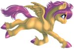  brown_fur equine female feral friendship_is_magic fur hair horse kittehkatbar mammal my_little_pony pegasus plain_background pony purple_eyes purple_hair scootaloo_(mlp) solo transparent_background wings young 