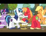  applejack_(mlp) arm_wrestling barrel big_macintosh_(mlp) blue_eyes cutie_mark d: equine eyes_closed female fence feral freckles friendship_is_magic group hair horn horse male mammal multi-colored_hair my_little_pony niggerfaggot outside pony purple_eyes shining_armor_(mlp) tree twilight_sparkle_(mlp) unicorn wheat winged_unicorn wings yoke 