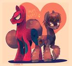  brown_eyes clothing costume cutie_mark duo english_text equine female feral friendship_is_magic horse invalid_tag kunaike male mammal marvel my_little_pony ponification pony signature spider-man squirrel_girl text 