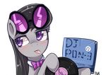  alpha_channel black_hair blush bow_tie equine eyewear female feral friendship_is_magic glasses hair horse hua113 mammal my_little_pony octavia_(mlp) plain_background pony purple_eyes record solo sunglasses tongue tongue_out transparent_background 