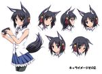  animal_ears bad_id bad_pixiv_id blush character_sheet cropped_legs expressions looking_at_viewer original pantyhose shira-nyoro short_hair simple_background skirt smile tail white_background 