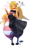  bad_id bad_pixiv_id black_mage black_mage_(fft) blonde_hair final_fantasy final_fantasy_tactics fur_trim green_eyes hat hat_removed headwear_removed jacket jacket_removed lipstick_tube long_hair moogle pants puffy_pants sleepy solo staff standing striped striped_pants suzume_yuu very_long_hair wizard_hat 