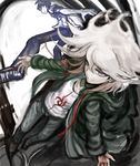  airi2 brown_hair danganronpa grey_eyes highres hinata_hajime hood hoodie jacket komaeda_nagito long_hair male_focus multiple_boys smile super_danganronpa_2 white_hair 