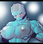  2013 anthro anthrofied blue_nipples blush breasts female half-closed_eyes holding_breasts inverted_nipples l1zardman machoke muscles muscular_female nintendo nipples pok&#233;mon pok&#233;morph presenting simple_background solo sweat video_games 